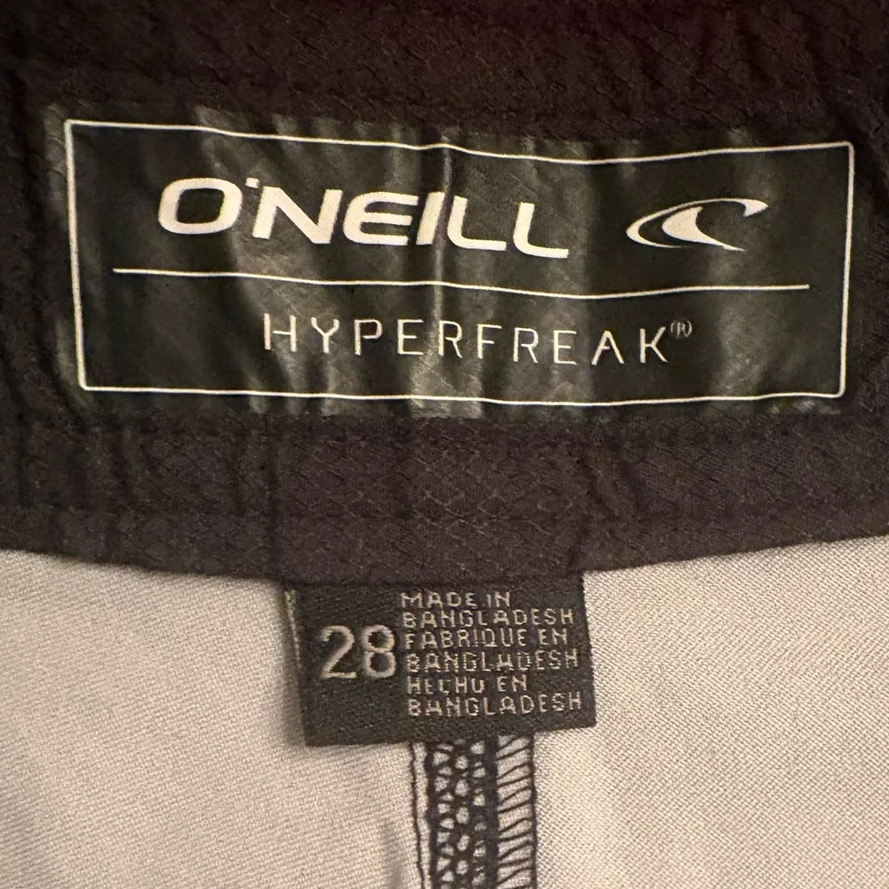 O'Neill Striped Board Shorts Aqua and Black Size 28